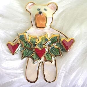 Holiday Teddy Bear Pin